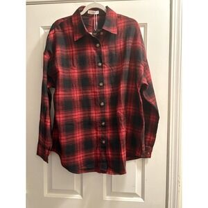 NEW Fantaslook Women's XL Red And Black Flannel Shirt NWT